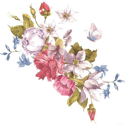 Dekorative Blumen Wandaufkleber für Badezimmer und WC-Sitze, einzigartige Aufkleber für Schrank und Kühlschrank (I) von DystopiaWorld