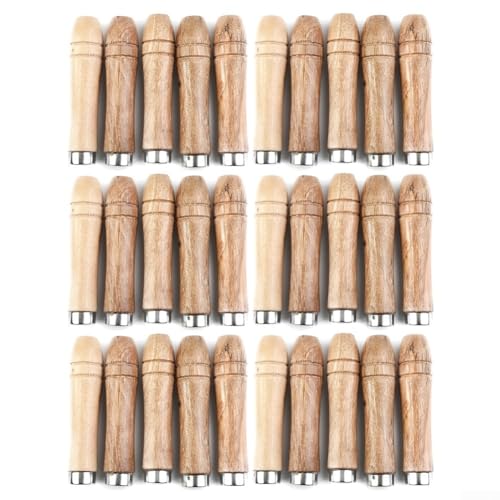 DystopiaWorld 30er Set Holz für Feilengriffe mit sicheren Metallverschlüssen zur Verwendung mit mehreren Feilentypen von DystopiaWorld