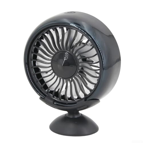 DystopiaWorld Automatischer Ventilator, USB-betrieben, tragbarer Auto-Ventilator mit drei Geschwindigkeiten, leises Design für komfortable Luftzirkulation (schwarzes Instrument) von DystopiaWorld