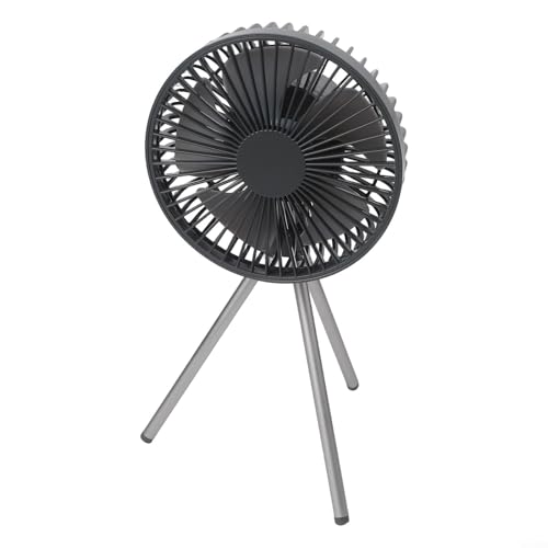 Ein leistungsstarker und praktischer tragbarer Ventilator mit einem energieeffizienten integrierten Beleuchtungssystem für verschiedene Anwendungen im Freien (A) von DystopiaWorld