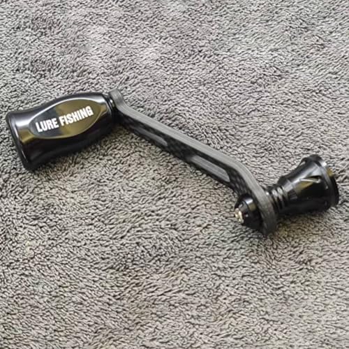 Ersatzgriff für Angelrolle, Carbon-Einzelgriff, mit 2 integrierten Lagern, bequem und rutschfest, für Daiwa für Fuego für Salamandura (schwarz) von DystopiaWorld