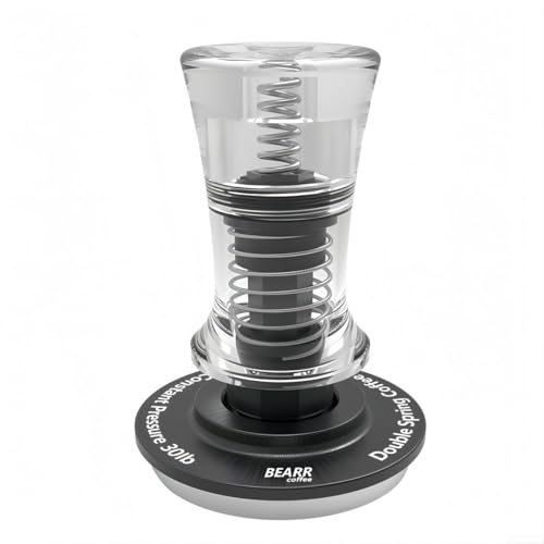 Espresso-Kaffee-Tamper mit hohlem Design und kalibriertem Doppelfederdruck für zuverlässige und gleichmäßige Kaffeemahlkompression (53 mm) von DystopiaWorld