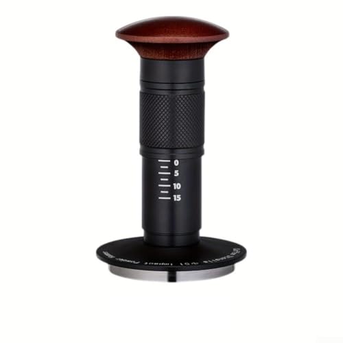 Espresso-Tamper mit präziser federbelasteter Druckkontrolle und magnetischer Aufbewahrung, mit geriffeltem Boden für verbesserte Extraktion, erhältlich in 51 mm, 53 mm, 58 mm (51 mm) von DystopiaWorld