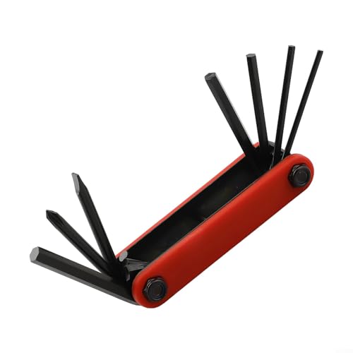 Essential Fahrrad Reparatur Zubehör 7 in 1 Multifunktionswerkzeug für Reparaturen (rot) von DystopiaWorld