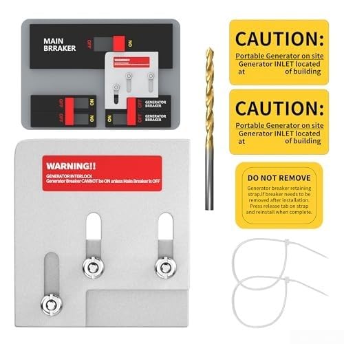 Generator-Interlock-Kit, 3,5 cm Abstand zwischen Haupt- und Generator-Unterbrecher, ätzfeste Aluminiumlegierung, für Homeline 150 & 200 A Abstandsplatten von DystopiaWorld
