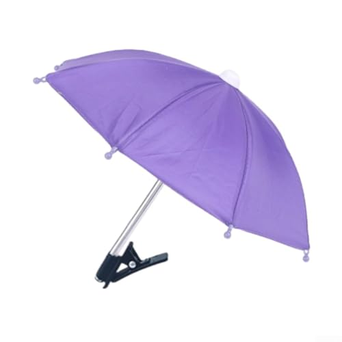 Handy-Regenschirm, perfekt für Outdoor-Aktivitäten, regenfest, mit Sonnenschirm-Funktion (lila) von DystopiaWorld