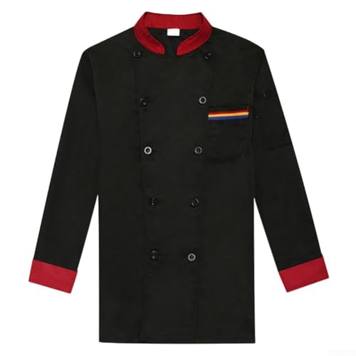 Kochkleidung mit Feuchtigkeitsregulierungstechnologie, tolle Passform für geschäftige Küchenumgebungen (L schwarz lang) von DystopiaWorld