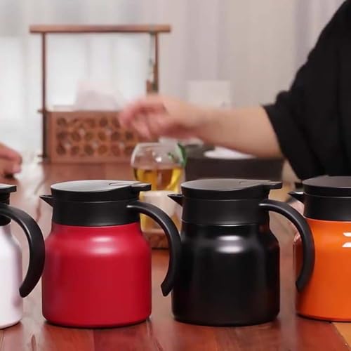 Moderne Edelstahl-Teekanne mit einfachen Reinigungsfunktionen, großes Fassungsvermögen von 800 ml, ideal zum Servieren von Gästen zu Hause oder bei der Arbeit (Orange) von DystopiaWorld