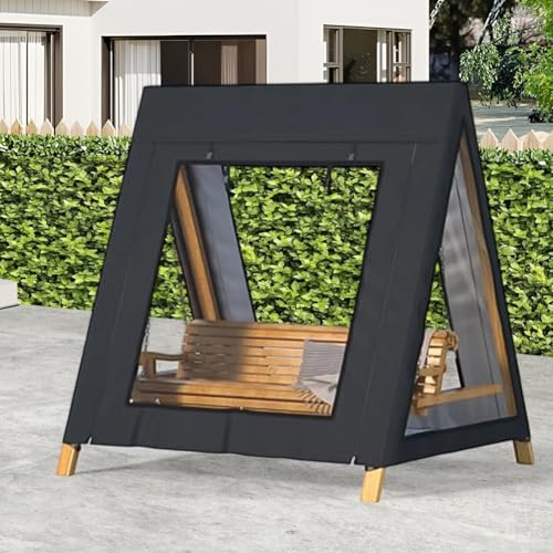Outdoor Schaukel Abdeckung A-Rahmen, 210D wasserdichte Terrassenschaukelabdeckungen, mit Reißverschlüssen und aufrollbaren Fenstern, 182,9 cm L x 139,7 cm T x 170,2 cm H, für Gartenveranda Outdoor Schaukel Abdeckung A-Rahmen, 210D wasserdichte Terrassenschaukelabdeckungen, mit Reißverschlüssen und aufrollbaren Fenstern, 182,9 cm L x 139,7 cm T x 170,2 cm H, für Gartenveranda von DystopiaWorld