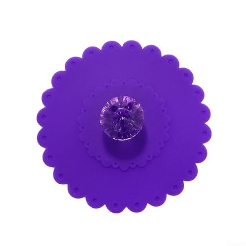 Premium Silikon Tasse Deckel Glas Getränk Abdeckung Anti-Staub Kaffeetasse Dichtung Kappe mit Diamant Blumenmuster für Heißgetränk Tee Wasser Tassen auslaufsicher wiederverwendbar Küchenzubehör (lila) Premium Silikon Tasse Deckel Glas Getränk Abdeckung Anti-Staub Kaffeetasse Dichtung Kappe mit Diamant Blumenmuster für Heißgetränk Tee Wasser Tassen auslaufsicher wiederverwendbar Küchenzubehör (lila) von DystopiaWorld