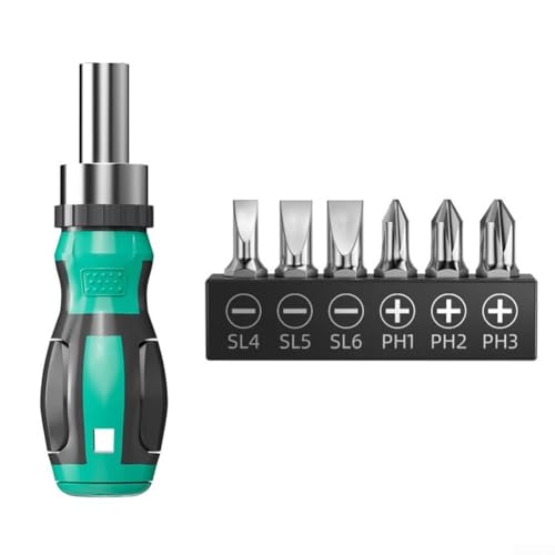 Ratschen-Schraubendreher-Set mit hohem Drehmoment und doppeltem magnetischem Bithalter für sicheres Einrasten Ratschen-Schraubendreher-Set mit hohem Drehmoment und doppeltem magnetischem Bithalter für sicheres Einrasten von DystopiaWorld