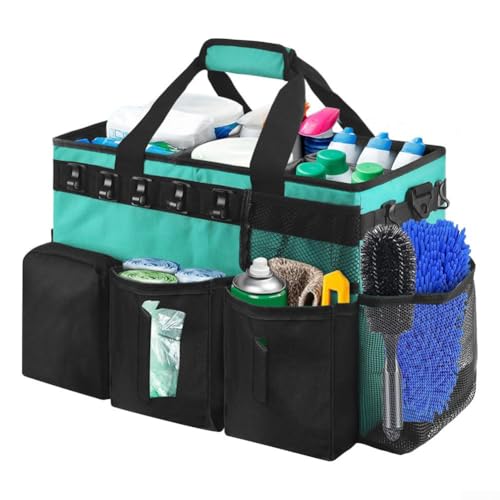 Reinigungs-Caddy-Tasche, tragbar, Reinigungs-Organizer mit Griff und Schultergurten, 15,4 x 9,8 x 22,9 cm, für Hausarbeit, Autowäsche, Gartenarbeit von DystopiaWorld