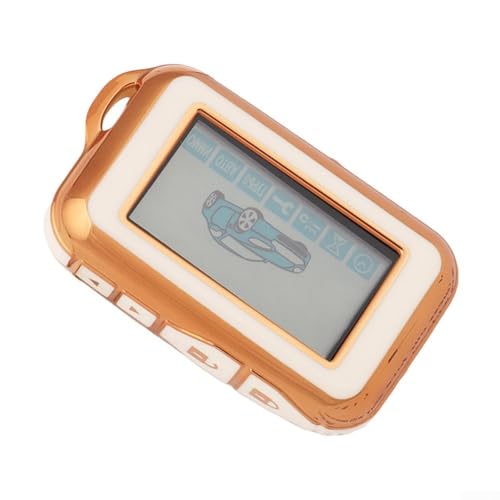 Schlüsselgehäuse für Starline E60 E61 E62 E90 E91 Schlüsselgehäuse für russische Zwei-Wege-Auto-Alarmanlage, entwickelt, um Risse und Verschleiß zu verhindern, mit präziser Passform (Gold-Weiß) von DystopiaWorld