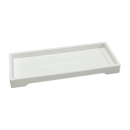 Silikon-Badezimmer-Tablett, bruchsicher, Seifenspender, für Bad und Küche, 25,5 x 10,5 x 2,5 cm (weiß) von DystopiaWorld