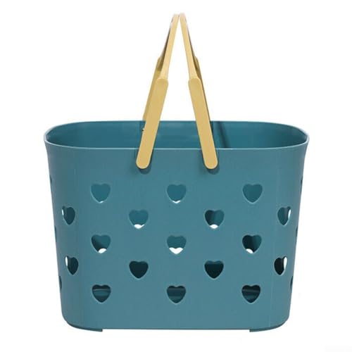 Stabiler Kunststoff-Duschkorb mit Griff, platzsparender Organizer (blau) von DystopiaWorld