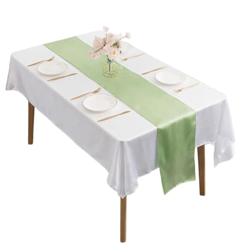 Stilvoller Satin-Tischläufer für Bankette und Hochzeiten, verschönert die Veranstaltungsdekoration mit reiner Ästhetik (grünes Gras) von DystopiaWorld