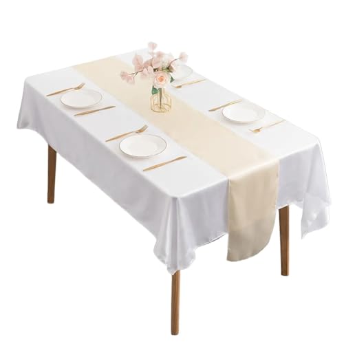 Stilvoller Satin-Tischläufer für Bankette und Hochzeiten, verschönert die Veranstaltungsdekoration mit reiner Ästhetik (halb) von DystopiaWorld