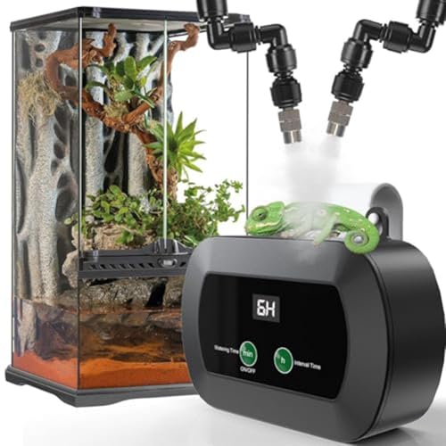 Terrarium Luftbefeuchter Reptile Fogger Smart Spray System mit Timer und Düsen 360° verstellbar für Amphibien Reptilien Pflanzen Futterbox von DystopiaWorld