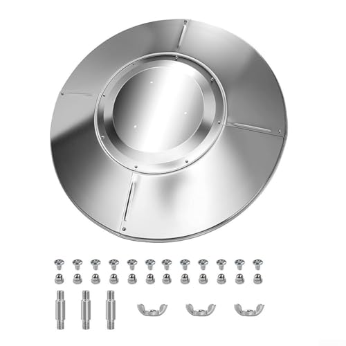 Terrassenheizer-Reflektor-Schild, Regenschirm-Aluminium-Heizabdeckung, Heizungs-Ersatzteil, mit 3 vorgebohrten Löchern, für Balkon und Außenbereich (4 + 1 mit Abstandshalter) von DystopiaWorld