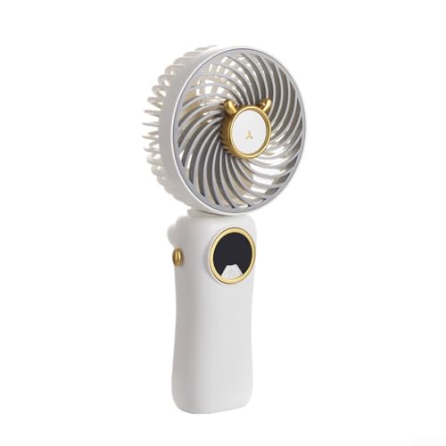 Tragbarer Ventilator, wiederaufladbarer Schreibtischventilator, mit 4 Geschwindigkeitsstufen und 180° faltbarem Design, für Zuhause, Büro, 185 x 84 mm (grau) von DystopiaWorld