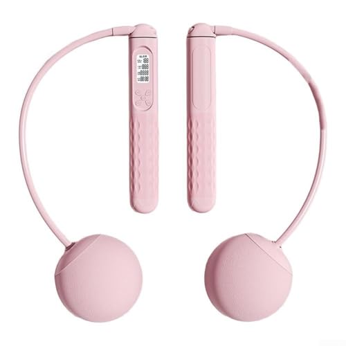 Verstellbares Fitness-Seil, Springseil, 2-in-1-Design, mit rutschfesten gummierten Griffen, 150 g (B-Pink) von DystopiaWorld