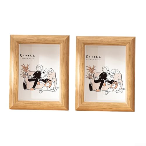 Zwei Holz-Bilderrahmen für Tischplatte oder Wand, kreatives Design mit anpassbaren Einsätzen für Fotos oder Kunstwerke (Original-Holzfarbe) von DystopiaWorld