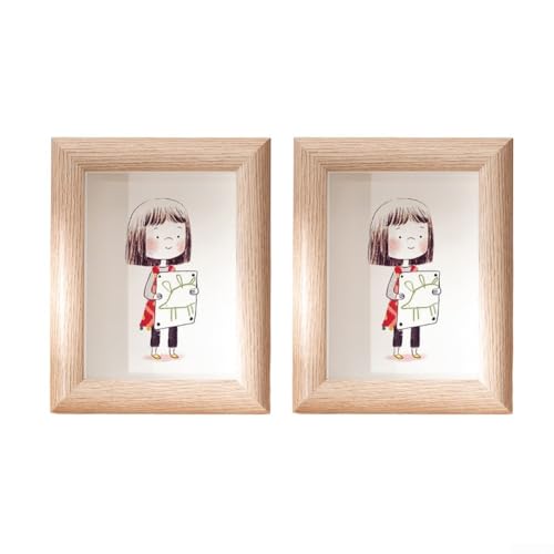 Zwei Holz-Bilderrahmen für Tischplatte oder Wand, kreatives Design mit anpassbaren Einsätzen für Fotos oder Kunstwerke (weiße Holzfarbe) von DystopiaWorld