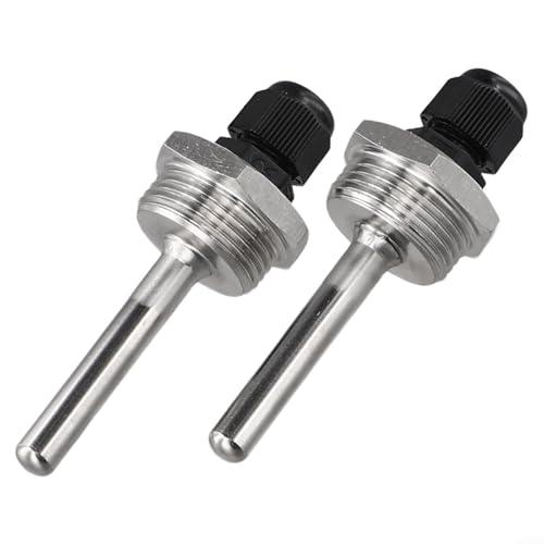 Zwei Tauchhülsen aus 304 Edelstahl mit G3/4-Gewinde zum Schutz von Temperatursensoren im Elektronik-Schiffbau und im Automobilbereich (8 x 50 mm) von DystopiaWorld