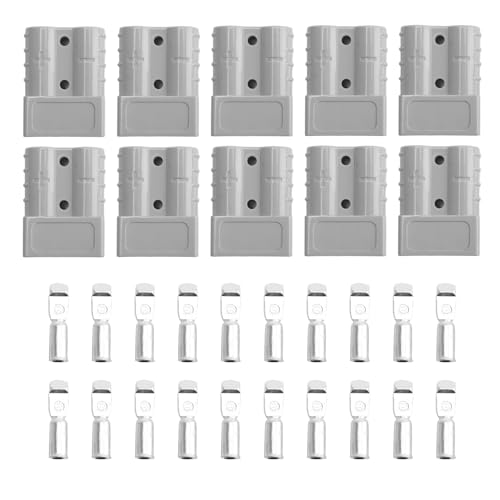 Dytabepl 10 StüCke für Anderson Style Steckverbinder DC Power Werkzeug 50A 12 24V 6AWG Zweipolig mit Kupferkontakt StromanschlüSse von Dytabepl