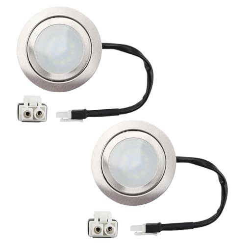 Dytabepl 12 V DC 2 W Dunstabzugshaubenleuchten mit EL-Buchse Männlich, 2er-Pack LED-Einbauleuchten für Küchenschränke und Herde, Glühbirne von Dytabepl