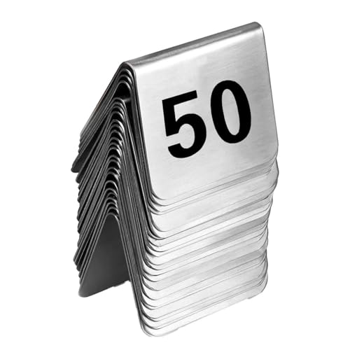 Dytabepl 50 Stück Edelstahl Tischnummern Sitzplan Hochzeit Tischkarten Nummer 1-50, Doppelseitige Platzkarten Stapelbare Tischnummernkarten Schild für Bankett, Restaurants und Bars, Weddings Tischdeko Dytabepl 50 Stück Edelstahl Tischnummern Sitzplan Hochzeit Tischkarten Nummer 1-50, Doppelseitige Platzkarten Stapelbare Tischnummernkarten Schild für Bankett, Restaurants und Bars, Weddings Tischdeko von Dytabepl
