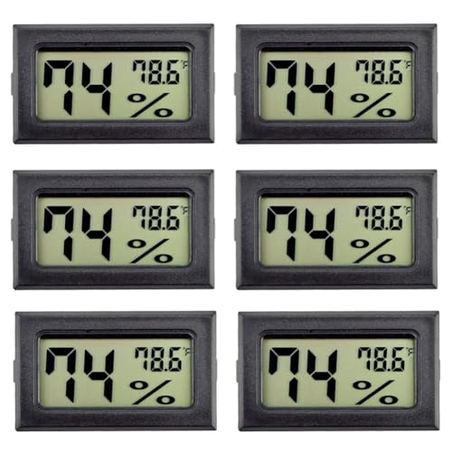 Dytabepl 6pcs Mini-Hygrometer Gauge Thermometer Innen-Luftfeuchtigkeitsmesser, Hygrometer, Digitale Thermometer Humidity Meter Tester, Luftfeuchtigkeit mit (℉) für Gewächshaus, Garten von Dytabepl