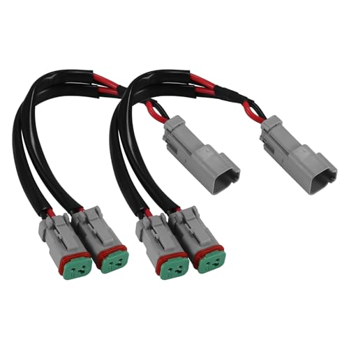 Dytabepl Y Typ Kabel Deutsch DT DTP 2 Pin Buchsen Adapter für LED Pod Arbeits Scheinwerfer NachrüStungs Stecker Kabelbaum von Dytabepl