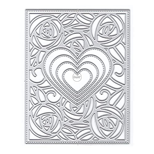 DzIxY Herz Blume Hintergrund Metall Stanzformen für Kartenherstellung Prägepapier Stanzformen Sets Album Scrapbooking Vorlagen Schablonen Aufbewahrungstaschen von DzIxY