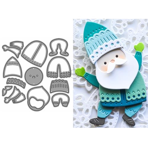 DzIxY Metall-Stanzformen für Kartenherstellung, Patchwork-Design, Weihnachtsmann, Stanzschablonen, Stanzschablonen, Schablonen, Schablonen, Vorlagen von DzIxY