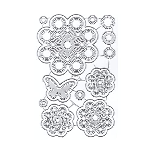 DzIxY Schatten Blume Schmetterling Metall Stanzformen für Kartenherstellung Kit Prägen Papier Stanzformen Sets Scrapbooking Maschine Schablonen Aufbewahrungstaschen Zubehör von DzIxY