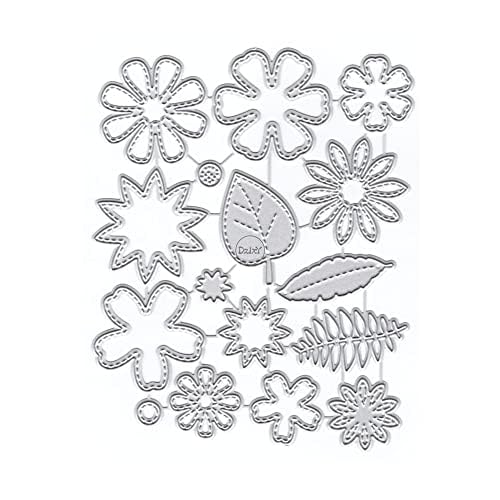 DzIxY Schöne Blütenblatt Blume Blatt Metall Stanzformen für Kartenherstellung Prägung Papier Stanzformen Sets Album Scrapbooking Vorlagen Schablonen Aufbewahrungstasche von DzIxY