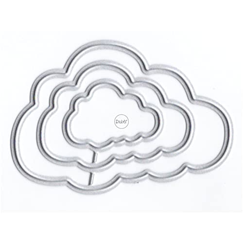 DzIxY Überlappende Wolken Metall-Stanzformen für klare Stempel und Metall-Stanzformen-Sets für Kartenherstellung, Scrapbooking, Papierbedarf, Dichtungen, Aufbewahrungstaschen von DzIxY