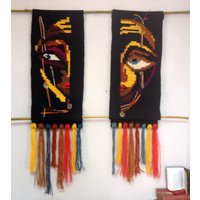 Wandbehang. Gewebte Wandkunst. Textiler Wandtextilien Weberei. Gobelin Textilkunst "Die Ganzheit" von DzevStudio