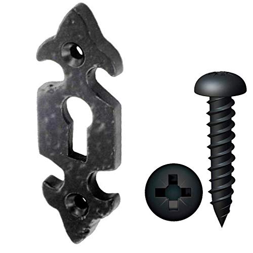 Dzina fleur-de-LYS Türrosette, offen, 75mm x 25mm, Eisen antik schwarz | 1 Stück von Dzina
