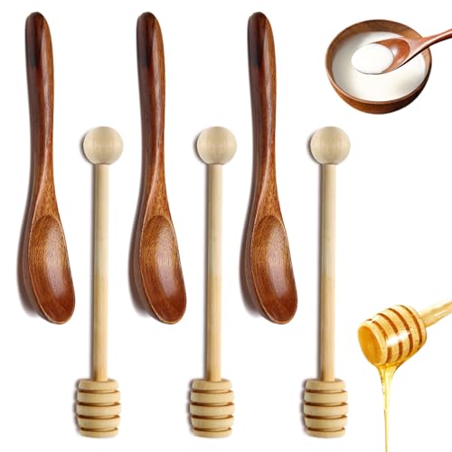Dzmuero 6 Stück Honiglöffel Holz, Honig Spiralrührstab aus Holz, Holzlöffel Honig Rührstab zum Schöpfen und Rühren von Honig, Marmelade und Sirup, Holzlöffel Set für Küchenzubehör Dzmuero 6 Stück Honiglöffel Holz, Honig Spiralrührstab aus Holz, Holzlöffel Honig Rührstab zum Schöpfen und Rühren von Honig, Marmelade und Sirup, Holzlöffel Set für Küchenzubehör von Dzmuero