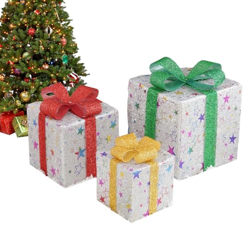 DzpKrka Christmas Box Dekoration | Weihnachtsdeko Mit Licht Für Innen Und Außen - 3-teilige Szenendeko Batteriebetrieben Für Rasen Garten Baum Terrasse Balkon Schlafzimmer DzpKrka Christmas Box Dekoration | Weihnachtsdeko Mit Licht Für Innen Und Außen - 3-teilige Szenendeko Batteriebetrieben Für Rasen Garten Baum Terrasse Balkon Schlafzimmer von DzpKrka