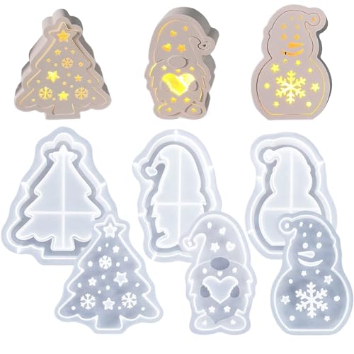 DzpKrka Holiday Silicone Formen | 3D Weihnachtsornament Formenset - Gussformen Kunst Handwerk Für Tischdekoration Party Hochzeit Abendessen Raumdekoration - Deko Für Tischdekoration Abendessen von DzpKrka