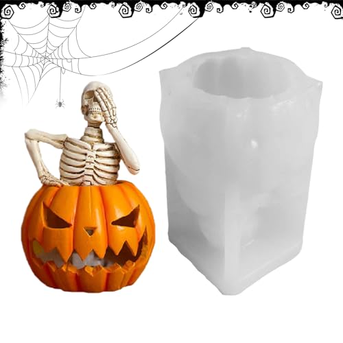 DzpKrka Kürbis-Schädel-Kerzenform | Schädel-förmige Halloween Kerzenformen | Silikonform Für Handgemachte Seifen Aromatherapie Kuchen Süßigkeiten Gespenstisch DzpKrka Kürbis-Schädel-Kerzenform | Schädel-förmige Halloween Kerzenformen | Silikonform Für Handgemachte Seifen Aromatherapie Kuchen Süßigkeiten Gespenstisch von DzpKrka