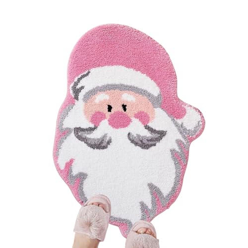 DzpKrka Weihnachts Teppich | Weihnachtsbaum Santa Badteppich,40 x 60 Zentimeter Rutschfester Saugfähiger Teppich Für Wohnzimmer Badezimmer Küche Indoor Outdoor Eingangsbereich von DzpKrka