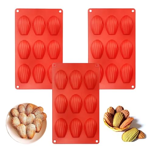 Dzsomt Moule Madeleine Silicone 3 Stücke 9 Mulden Antihaftbeschichtung Madeleines Formen Madeleine Backformen Moule Silicone Madeleine Rot Madleine Backform Wiederverwendbare Backförmchen Dzsomt Moule Madeleine Silicone 3 Stücke 9 Mulden Antihaftbeschichtung Madeleines Formen Madeleine Backformen Moule Silicone Madeleine Rot Madleine Backform Wiederverwendbare Backförmchen von Dzsomt