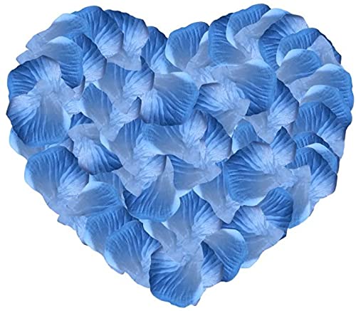 Rosenblätter, 1000 Stück Blau Rosenblätter Künstliche rosenblätter für Hochzeit Deko, Valentinstag, Geburtstag Party, Romantische Atmosphäre (Blau) von Dzxin