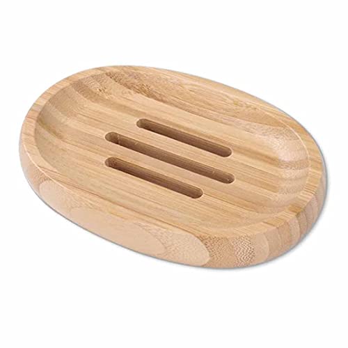 Seifenablage, Seifenschale Holz Dusch Soap Dish Seifenkiste für Duschküche Badzubehör Natürliche (Oval) von Dzxin