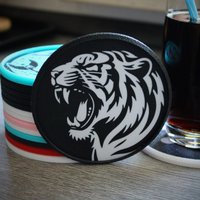 White Tiger Coaster For Drinks, Stackable, Animal Design, Different Motives, 3D Printed With Textured Surface White Tiger Coaster For Drinks, Stackable, Animal Design, Different Motives, 3D Printed With Textured Surface von DzzyLabs