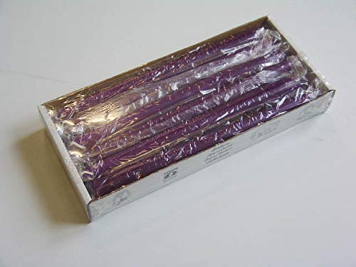 E+N Spitz-Kerze-n lila violett 250 x 23 mm, 12 Stück-Packung, ca. 8 Stunden Brenndauer, Deutsche Herstellung + Qualität von E+N